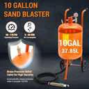 GarveeTech 10 gal Sand Blaster, 125 PSI Psi Pressure Air Sand Blasting Kit, 10 Gallon