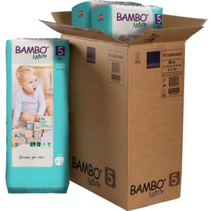 Bambo Nature Hypoallergenic Baby Diapers, Eco-Labeled Sustainable Diapers, Enhanced Leakage Protection, Totally Chlorine-Free, Skin Friendly, and Super Absorbent - Size 5 (27-40lbs) - 132 Count