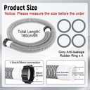 2 Pack 2026 Upgrade EVA Pool Hose with 40mm Hose to 1 1/2 Inch Inlet/Outlet Adapter Conversions for Above Ground Pools 6ft Long Swimming Pools Replacement Filter Hoses for Pool Pumps (Black)