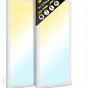 1x2 LED Flat Panel Surface Mount 2-Pack, Dimmable 24W 2880LM Ceiling Light with 5CCT (3000K-6000K), Ideal for Office, Home, Garage (White)
