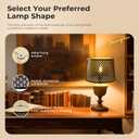 Drum Metal Lamp Shade with Etched Small Arrowhead Pattern, 14x16x11 inches, Vintage Iron Cover, Antique Color, Metal Lampshade for Bedroom Living Room and Table/Floor Lamps Replacement (Black/Gold)