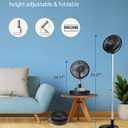 Primevolve Battery Operated Fan,Portable Rechargeable USB Floor Table Desk Fan with Adjustable Height, 4 Speed Settings Pedestal Fan for Bedroom Camping Travel,Black 7.7"