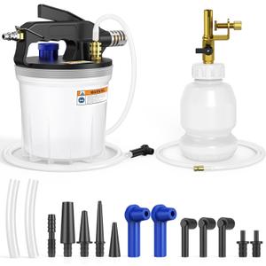 Luney Brake Bleeder Kit, Pneumatic Brake Fluid Bleeder Kit, One Person Operation Vacuum Brake Bleeder & Clutch Bleeding Kit with 1L Refilling Bottle & 16 Adapters for Automotive Brake System
