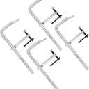 MAXPOWER Deep Throat F Clamp 15-5/8" x 7-1/8" (400 x 180 mm), Heavy Duty Clamp for Welding, Rail Size 1" x 15/32", Pack of 4
