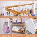 BAMBOOHOMIE Kids Clothing Rack with Adjustable Rods, Children Clothes Garment Rack for Kids Baby Pet, Kids Dress Up Rack with 2 Bottom Shelves, Kids Wardrobe Closet for Toddlers Nursery (White)