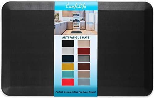 ComfiLife Anti Fatigue Floor Mat – 3/4 Inch Thick Kitchen Mats for Floor, Standing Desk Mat, Kitchen Rug – Comfort at Home, Office – Durable – Stain Resistant – Non-Slip Bottom (20" x 32", Black)