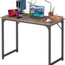 BestOffice Computer Desk,Home Office Desk, Modern Simple Style for Home Office Study Writing (Brown, 39 inch)
