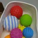 Adena Montessori 8 Pack Sensory Balls for Toddlers 1-3,Sensory Baby Toys 6-12 Months,Infant Educational Squeeze Sensory Toy Soft Multi Ball Set Gifts with Bright Color Textured with White Woven Basket