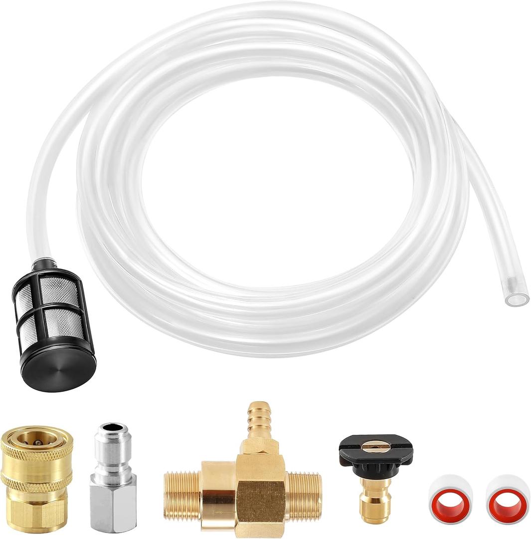 PWACCS Pressure Washer Chemical Injector, Downstream Injector Kit with 3/8 Inch Connectors, 2-3 GPM, 3200 PSI