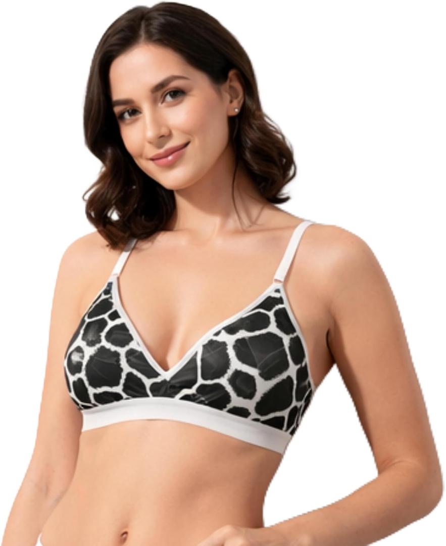 Womens Non Padded Wirefree Bra, Comfortable Everyday Bra with Adjustable Straps and Soft Support for Daily Wear (40)