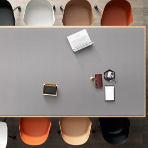 Light Gray Plastic Table Cover Protector, 36" x 54" Waterproof Easy Flat PVC Desk Pad Mat, 1.5mm Thick Rectangle Vinyl Table Top Protector for Dining Room Table, Office, Dresser