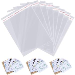 14x20 inches Large Clear Resealable Cellophane Bags for Packaging Products 100ct Self-sealing Gift Bags Self Adhesive Plastic Bags for Gifts,Clothes, Small Business, Thank you Stickers