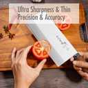 SHI BA ZI ZUO 8-inch Professional Cleaver - Stainless Steel Meat & Vegetable Knife with Non-stick Finish and Anti-slip Wooden Handle