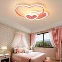 Led Modern Ceiling Light Fixture Kids Room Flush Mount Dimmable Ceiling Lights with Remote Cartoon Ceiling Lamp for Girl Boy Baby Living Room Bathroom Kitchen, pink/Butterfly/38w