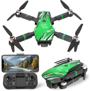 TT19 Drone with 1080P Camera for Adults, Drones with 270 Obstacle Avoidance Function, Brushless Motor, Level 3 Wind Resistance, Foldable Quadcopter Mini Drone for Beginners, Green