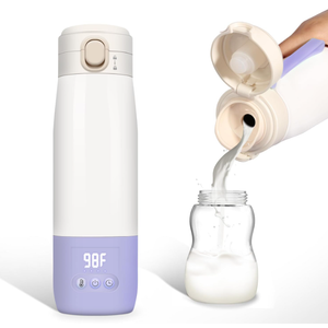 Portable Bottle Warmer for Travel, Bottle Warmer On The Go with Quick Heating, Preset Modes and Precise Temperature Control, Water & Milk Warmer with Long Battery Life, Purple