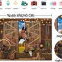 Western Rodeo Party Backdrop Wild West Cowboy Rustic Wooden Barn Door Horse Background Western Themed Boy Girl Birthday Photo Shoot Props (Brown, 2.4x1.8m)
