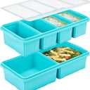 Silicone Freezer Tray With Lid-Soup Freezer Container molds-Large Ice Cube Tray Set Makes 1-Cup & 2-Cup portions cubes Perfect for preparing meals in different portion sizes Oven & Dishwasher -Safe