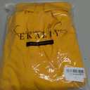 Ekaliy Women Sexy Short Sleeve Bodycon High Low Asymmetrical Ruffle Tunics Blouse Shirt Top Dress (Yellow, M)