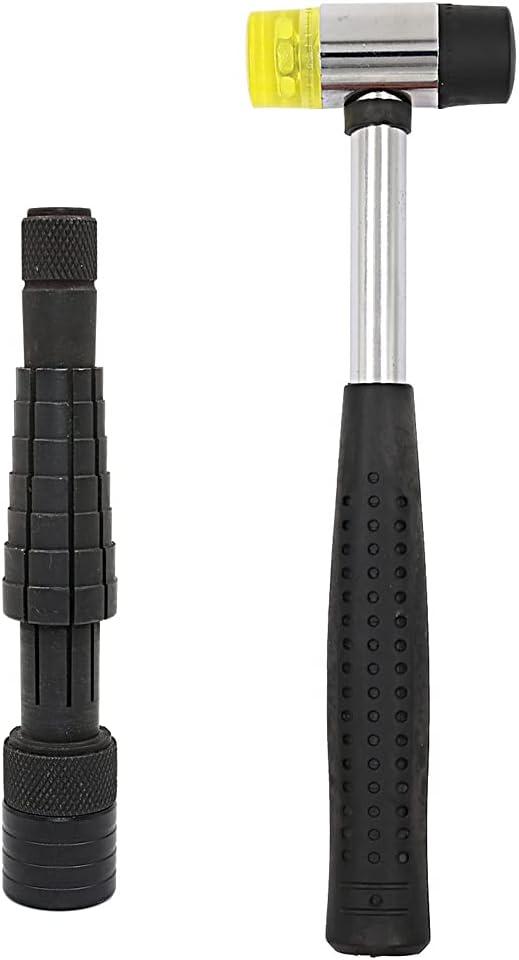 Ring Stretcher Finger Wedding Band Sizers- Dual Head Plastic and Rubber Hammer Metal Mallet for Jewelers