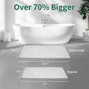 XMarrat Large Stone Bath Mat, Super Absorbent Diatomaceous Earth Bath Mat, Quick Drying Non-Slip Diatomite Stone Bath Mats for Bathroom, Easy to Clean (Light Gray, 31.5" x 19.7")