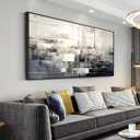 Solid wood frame abstract Wall Art Black and white abstract Framed Ready to Hang Wall Art Modern artwork Fantasy Paintings Wall Art Prints Canvas Painting 20"x40"Large Size for Living Room Bedroom Office Decoration (awork7)