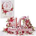 Happy Anniversary Card, Milestone 3D Pop Up Greeting Card for Marriage, Soulmates, Celebration, Being Together, Congratulations for Couples, Husband, Wife (40th Ruby Anniversary)