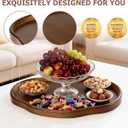 Bamboo Wood Serving Tray, 14.57 Inch Irregular Decorative Serving Trays Platters for Home,Party,Coffee Table,Dining Table & Countertop
