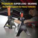 3 Ton Jack Stands, 1 Pair Heavy Duty Steel Car Jack Stands with Double Locking Pins, Adjustable Height for Cars, SUVs, Sedans and Vehicle Repair MaintenanceBlack