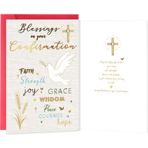 19 x Beixian Confirmation Gifts for Teen Girls Boys, First Communion Card Gift for Him Her, Religious Card, Religious Gifts for Women Men