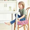 Eiury Toddler Booster Seat for Dining Table, Portable Kids Booster Seat with Safety Buckles Portable Increasing Booster Cushion with Non-Slip Bottom (Pink Unicorn)