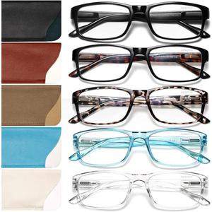 Gaoye Reading Glasses Men/Women, Eyeglasses, Blue Light Readers for Men/Women, Computer Eye Glasses, Cheaters (A2-5 Pack Mix Color)