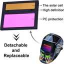 TEKWARE Welding Helmet Solar Power Auto Darkening Hood Welder Mask Breathable Grinding Helmets with Adjustable Shade Range (Gz-107)