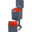 Joseph Joseph Intelligent Totem Compact Waste Separation & Recycling Unit-Graphite, 40 Liter/10.6 Gallon