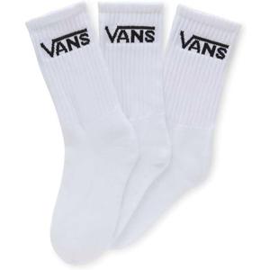 Vans Kids' Classic Crew Socks (3-Pack) | Unisex Everyday Socks for Boys & Girls, Soft & Stretchy Fabric, Great for High-Top Shoes, White, 1-6 (White)