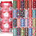 24 Pcs Christmas Can Coolers Sleeves 12 oz Xmas Can Cooler Sleeves Neoprene Slim Beer Can Cooler Christmas Tree Bottle Insulator for Party Favors Gifts Supplies