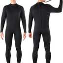 Niksa Men Wetsuit 3/2mm, SBR Neoprene Full Wet Suit YKK Back Zip for Surfing Swimming Diving Water Sports (Large, Black)