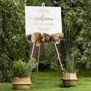 NianFeng Wooden Easel Stand for Sign, Easel Display Stand Floor for Wedding Sign with Adjustable Tray, 63-Inch, Tripod A-Frame Poster Light Duty, Welcome, Art Show & Baby Shower (Natural)