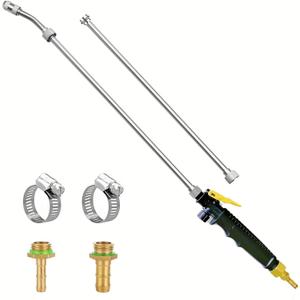 Sprayer Wand,Adjustable Universal Sprayer with 3/8" Brass Barb, Stainless Steel Replacement Sprayer Wand with Shut off Valve (44 Inches Sprayer Wand)