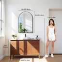 CIRCUMI Arched Wall Mirror, 24"x36" Black Arched Mirror for Bathroom