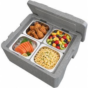 Insulated Food Pan Carrier,17Qt/16L Hot Box for Catering, Soup Warmers Commercial w/4 Stainless Steel Pans, Food Warmer for Restaurant, Canteen, Home