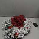 Christmas Wreaths for Front Door with Lights, Artificial Christmas Decor Wreath with Ball Ornaments for Holiday Thanksgiving Fall Winter Decor