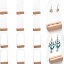 Yulejo Acrylic Earring Display Stand - Jewelry Retail Holder Arch with Wooden Bases for Studs & Dangle Earrings (24)