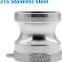 316 Stainless Steel Global Type A Cam and Groove Hose Fitting,2''Camlock Fittings,Male Adapter Female NPT Thread Camlock Fitting 2 Pack