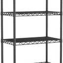 6-Tier Wire Rack Shelving,Metal Shelf Racks with Lockable Wheels, Black | 21.3" Wx11.4 Dx73 H,Height Adjustable Wire Storage Shelves for Narrow Space/Kitchen/Pantry/Laundry/Office/Closet