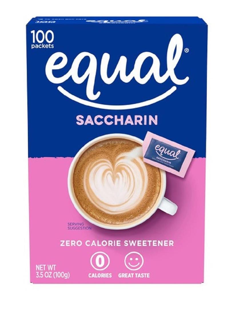 2 x EQUAL Pink Zero Calorie Sweetener, Saccharin Sugar Substitute, Zero Calorie Sweetener Packets, Sugar Alternative, 100 Count (Pack of 1) (EXP 04/23/29)