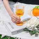 48 PCS Plastic Ribbed Wine Glasses 11oz Clear and Amber Detachable Wine Goblet Unbreakable Vintage Ripple Water Goblets Cocktail Drinking Cups for Parties Weddings Poolside Outdoors