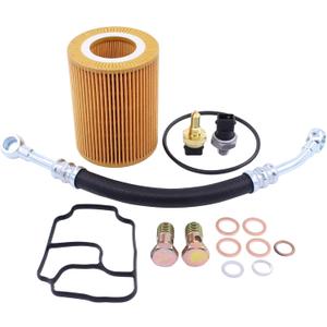 MOTOKU Engine Oil Filter Housing Seal Gasket Kit for BMW E46 E39 E53 E85 325Ci 530i X1 X5 Z3 525i 330xi 330i 325i 325xi w/Engine Coolant Temperature Sensor Oil Pressure Switch