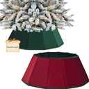 succulentlovers Double Sided Velvet Christmas Tree Collar - 25.6" Red & Green Christmas Tree Ring Foldable Velvet Christmas Tree Skirt Fabric Xmas Tree Collar for Artificial Tree Base Home Decoration