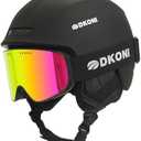 DKONI Ski Helmet with Goggles, Snowboard Helmet for Men & Women, Two-Stage Adjustable Ventilation System, Snow Sports Helmet for Adults, Youth & Big Kids Medium: 21.2-22.5 inch (54-58cm)
